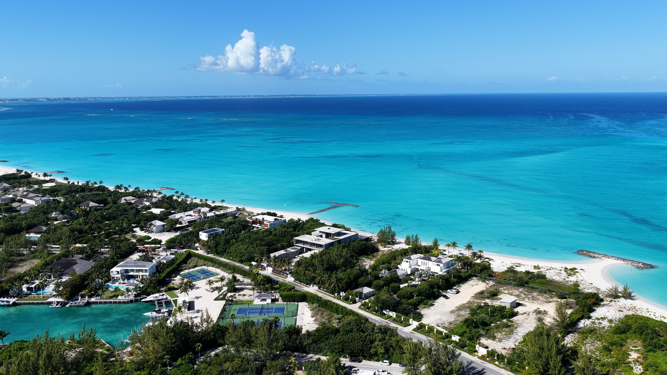Leeward Beach In Providenciales In Overseas Territory Turks And Caicos Islands.