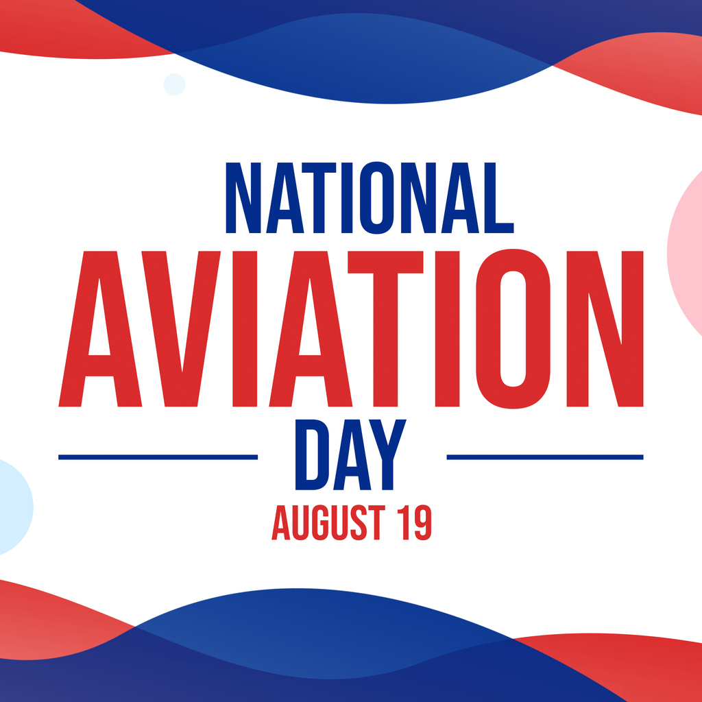 National Aviation Day. Celebrated in United States in August 19. Concept design for poster, greeting card, banner, background.